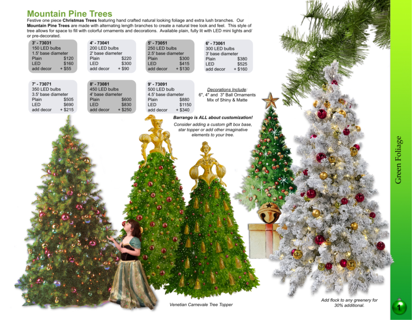 Mountain Pine Trees Christmas Trees catalog page