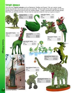Barrango Catalog page 10 giant Topiary animal sculptures