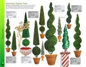 Geometric topiary trees catalog page