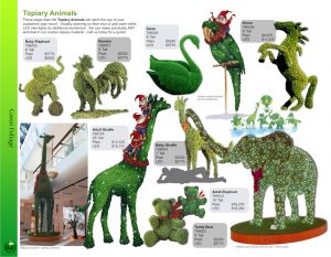 Topiary Animal topiary catalog page