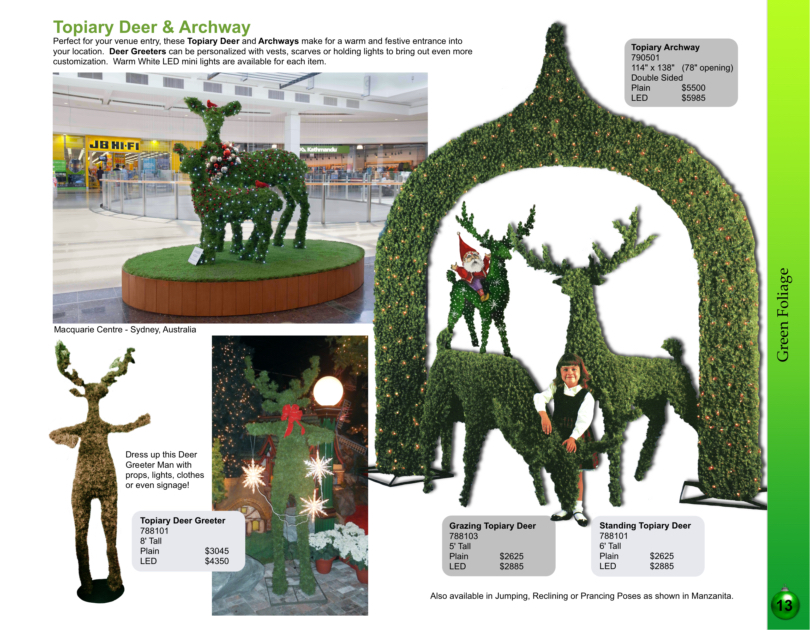 Topiary Deer & Archway catalog page