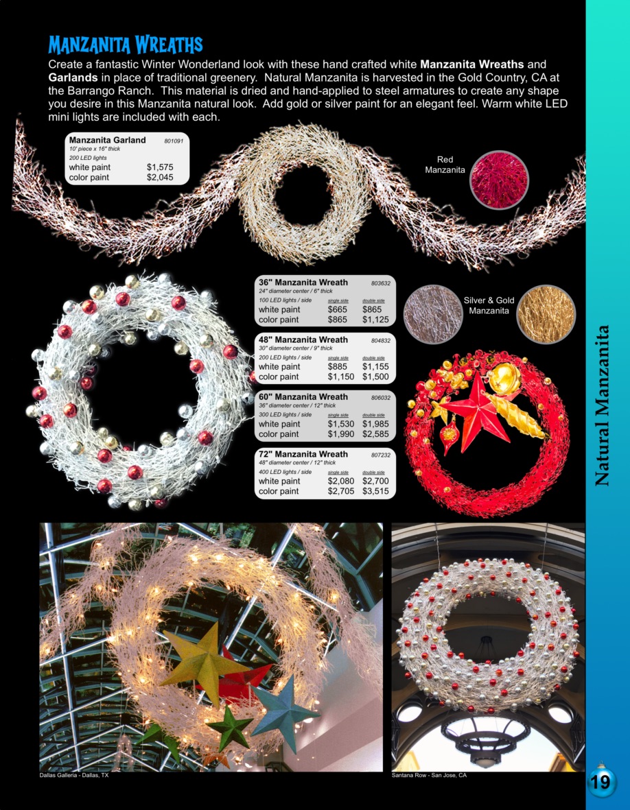 19-manza-wreaths Barrango Catalog page 19 Manzanita Garlands & Manzanita Wreaths