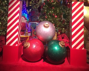 36 inch glitter four ball stack christmas ornaments