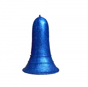 60 inch blue glitter bell ornament