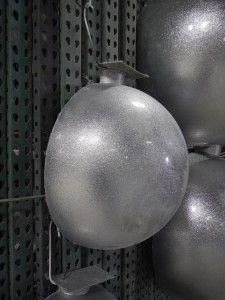 Flat hanging half ball ornaments