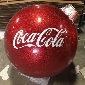 Coca-Cola Logo Branded glitter ball ornament