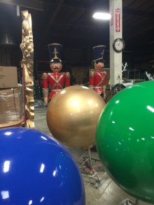 Gold, Purple and Green Painted Ball Ornaments