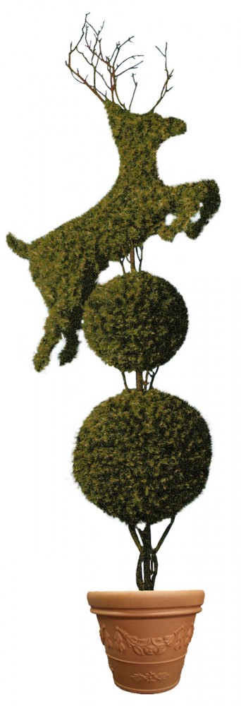 Deer on Double Ball Topiary