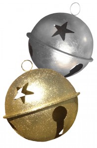 26 inch jingle bells gold glitter or silver leaf
