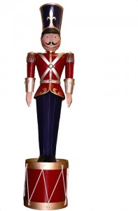 giant toy soldier on drum base