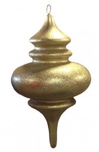 30" Gold Glitter Fiberglass Finial giant ornament