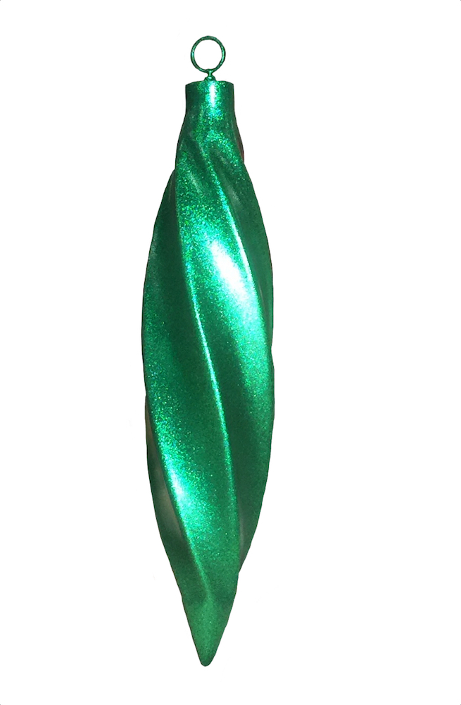 green glitter giant spiral ornament