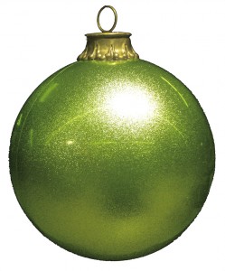Chartreuse Glitter Ball Ornament