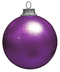 Magenta Glitter Ball Ornament