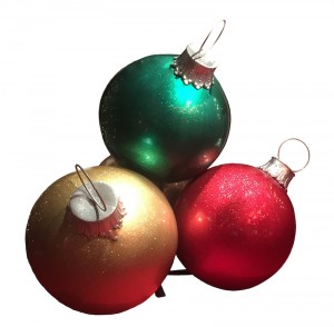 multi color glitter 4 ball stack christmas ball ornaments