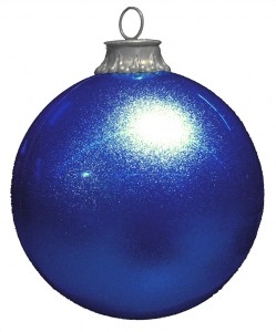 Royal Blue Glitter Ball Ornament
