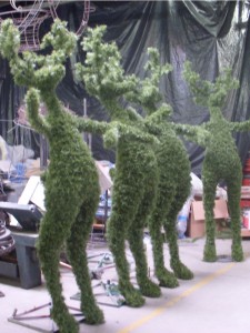Standing Topiary Deer Men in factory