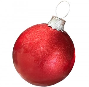 36 inch red glitter ball ornament