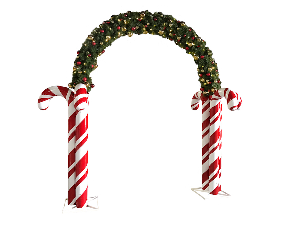 Candy Cane Archway with lighted garland topper