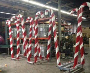 Giant Candy Canes in factory