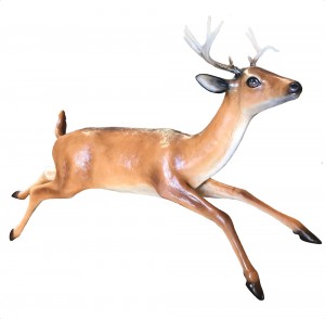 Sculpted fiberglass Deer jumping flying fiberglass reindeer Santa's flying deer