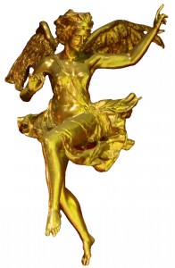 Angels flying neapolitan angel in gold leaf