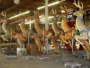 giant Barrango carousel deer in factory