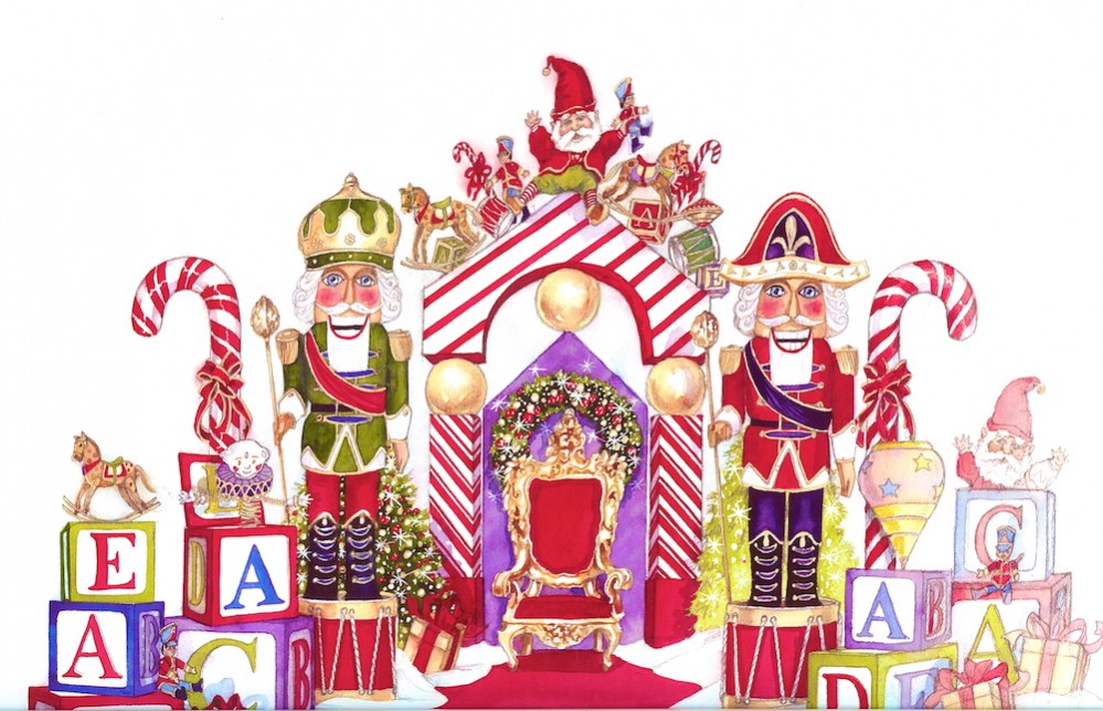 small Santa Throne artwork Nut Crackers santa claus set