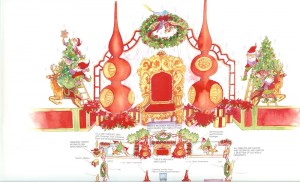 giant Santa Throne artwork giant ornaments santa claus set