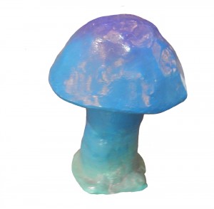 small mushroom toad stool blue