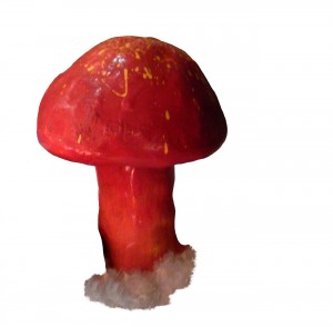 small mushroom toad stool red