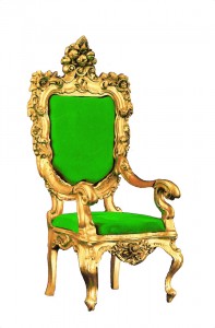 small one seater throne for santa easter bunny green and gold
