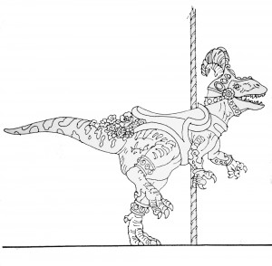 megalosaurus dinosaur carousel animal sketch