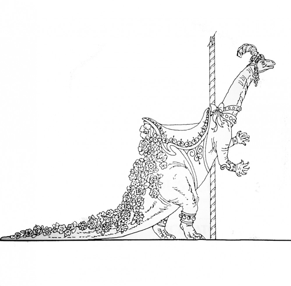 plateosaurus dinosaur carousel animal sketch