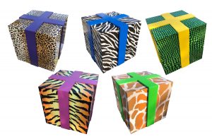 giant gift boxes animal print gift boxes fully wrapped