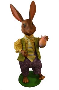 animated easter rabbit with basket of eggs