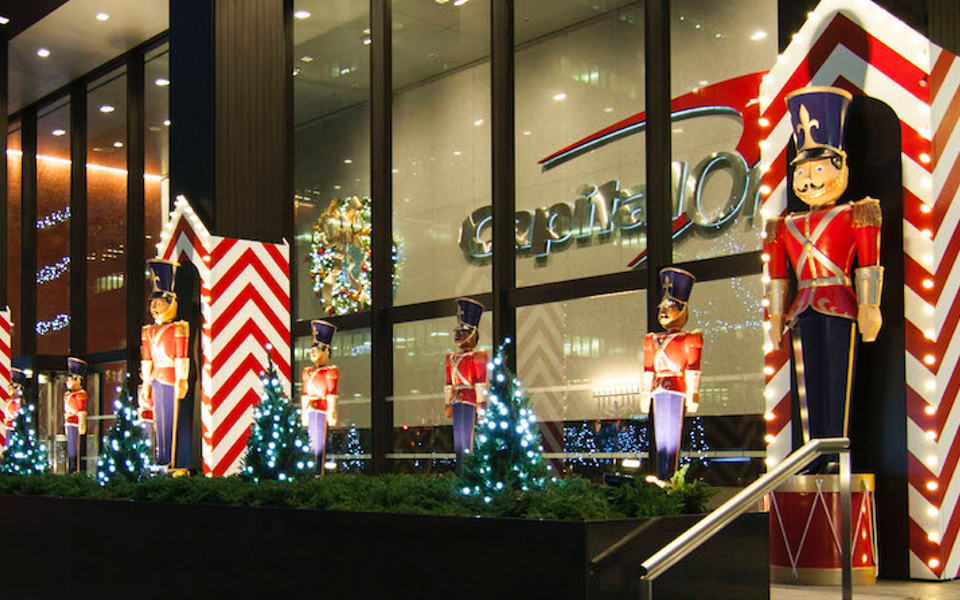 Capital One Building with Barrango Toy Soldiers on Drums