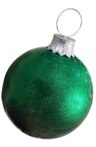 Emerald green glitter ball ornament