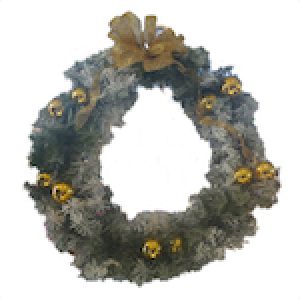 flocked mountain pine christmas wreath