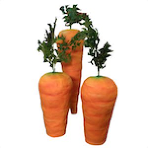 giant fiberglass carrots and carrot tops with greenery