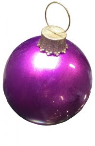 Magenta glitter ball ornament