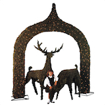 topiary archway and topiary deer figures