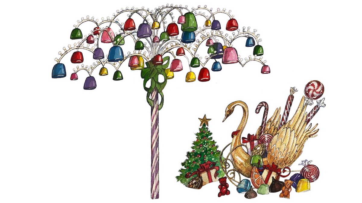 Gum Drop Tree with candy cane pole Artwork