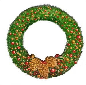 Long Needle pine custom wreath with decor and pinecones