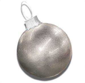 Silver glitter ball ornament