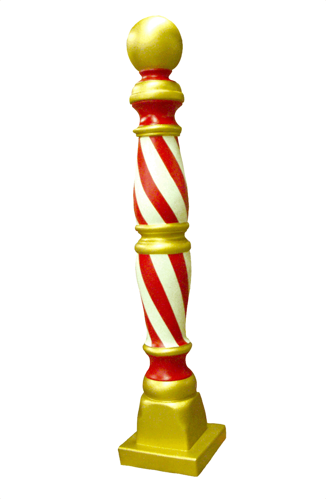 Single Barber Pole with candy stripe finish