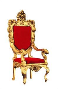 Small Red and Gold Santa Claus Christmas throne chair