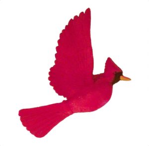 giant fiberglass red cardinal spring bird with wings out flying