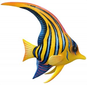 Yellow salt water style angel fish tropical giant fiberglass fish