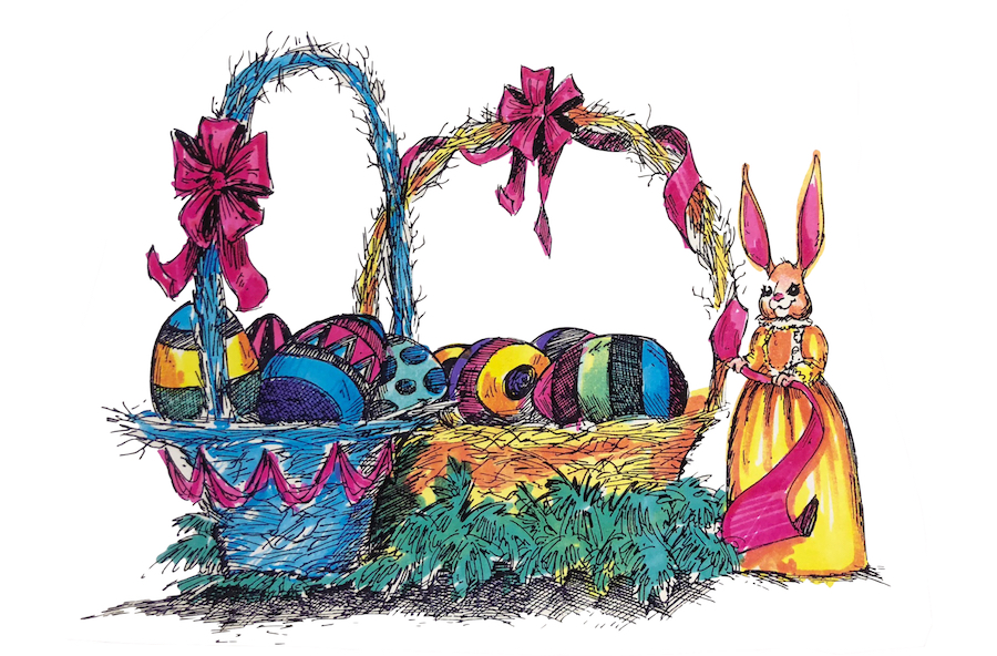 Barrango Easter artwork manzanita easter baskets with eggs